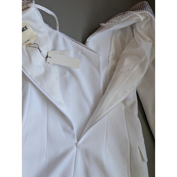 NWD L'Agence Dorothea Embellished Asymmetric Blazer Mini Dress Sz S White #4E502 - Picture 13 of 13
